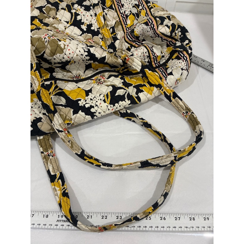 Vera Bradley Retired Dogwood Quilted Large Duffel Bag Yellow Floral Travel - Picture 8 of 9